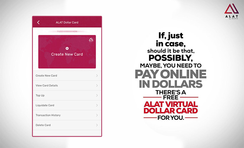 ALAT Virtual Dollar Card - Pay for Netflix, iTunes, Spotify, EA Sports Online | domiciliary account